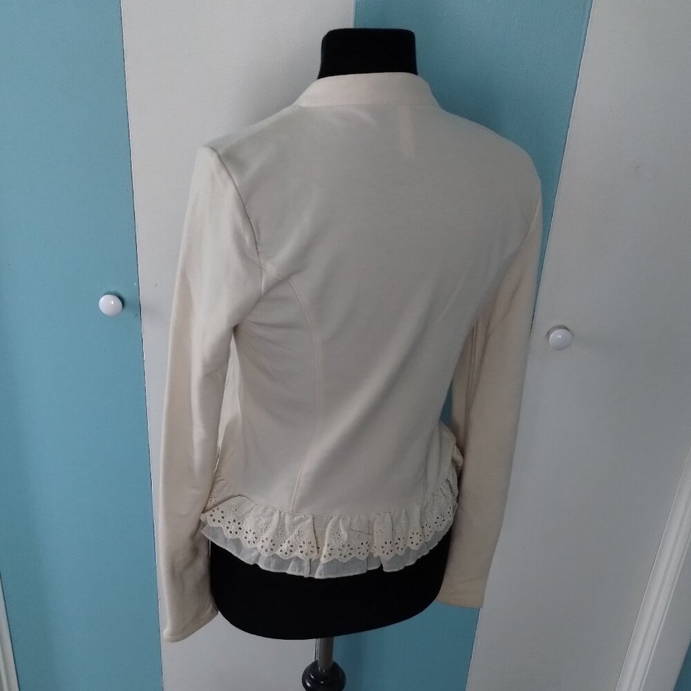 Xhilaration Off-White Blazer w/ Lace Floral Details - Picture 5 of 6